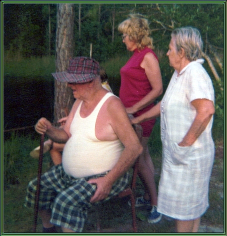 Mildred and our parents fishing on the canal